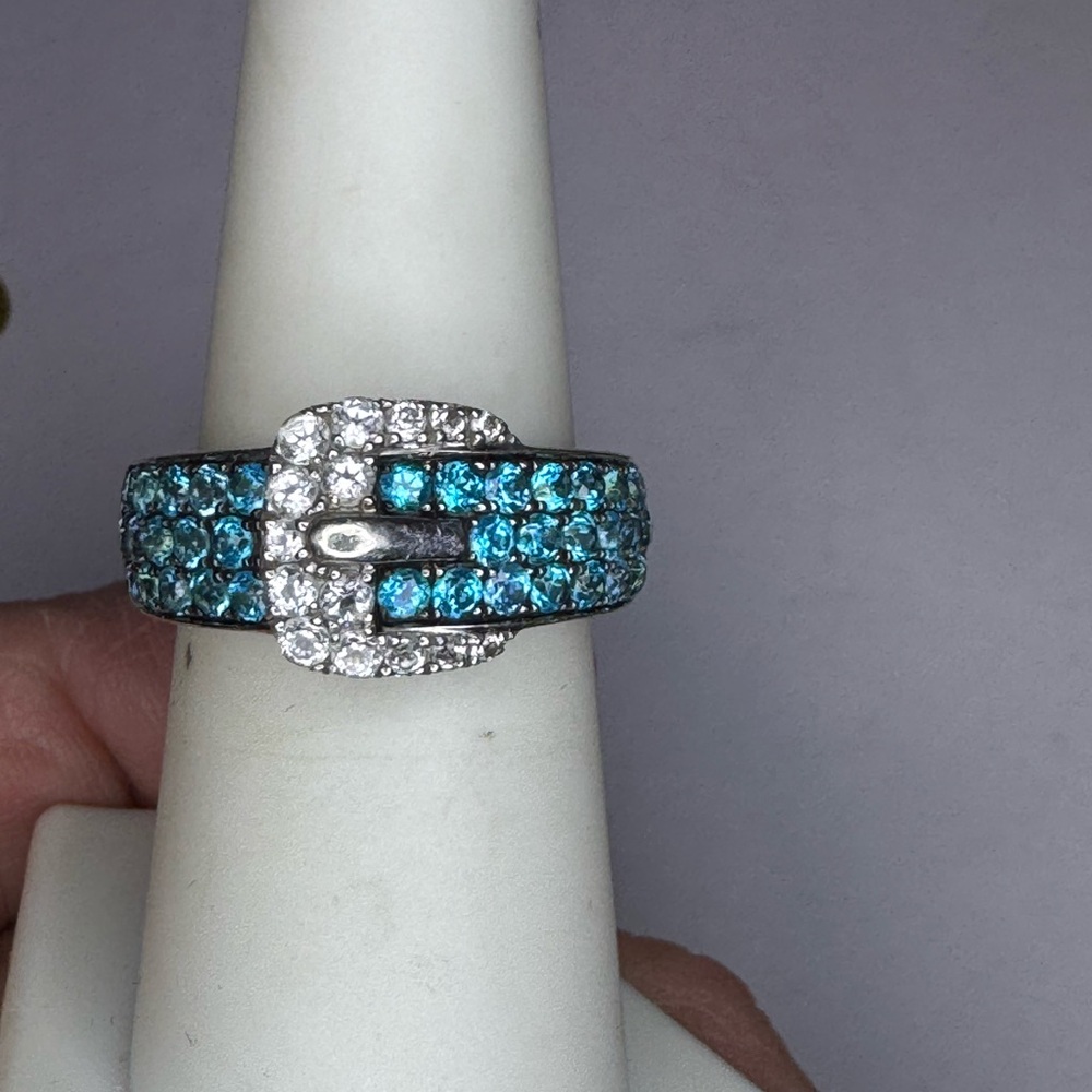 935 Blue Apatite Buckle Ring